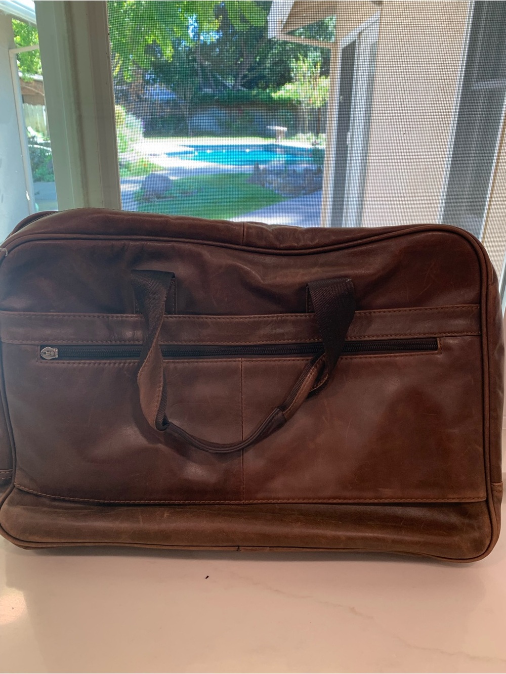 Classic Brown Leather Men’s Briefcase Bag